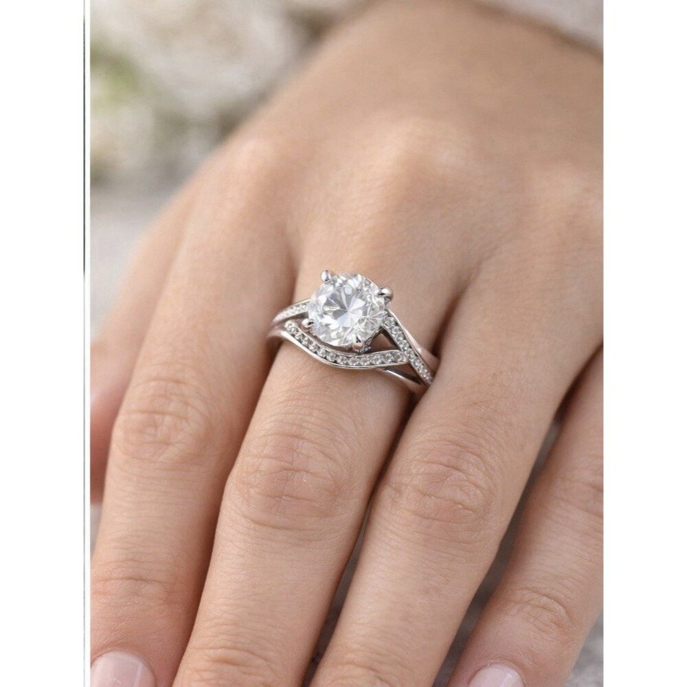 Sterling Silver 925 CZ Engagement Style Ring Large Center Stone Size 8